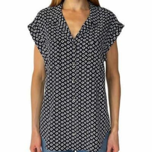 Jachs Girlfriend Top Blouse L navy cream bohemian - Picture 1 of 7
